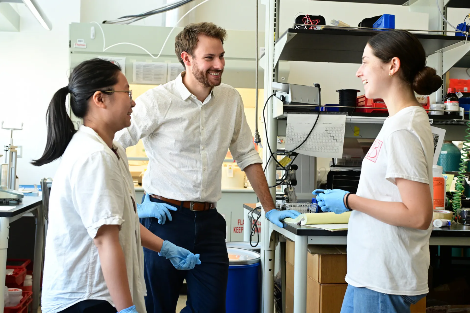 Columbia Engineering students in lab