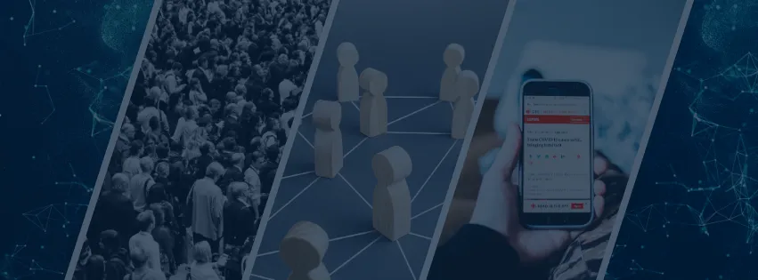 Images of crowds of people in a political campaign