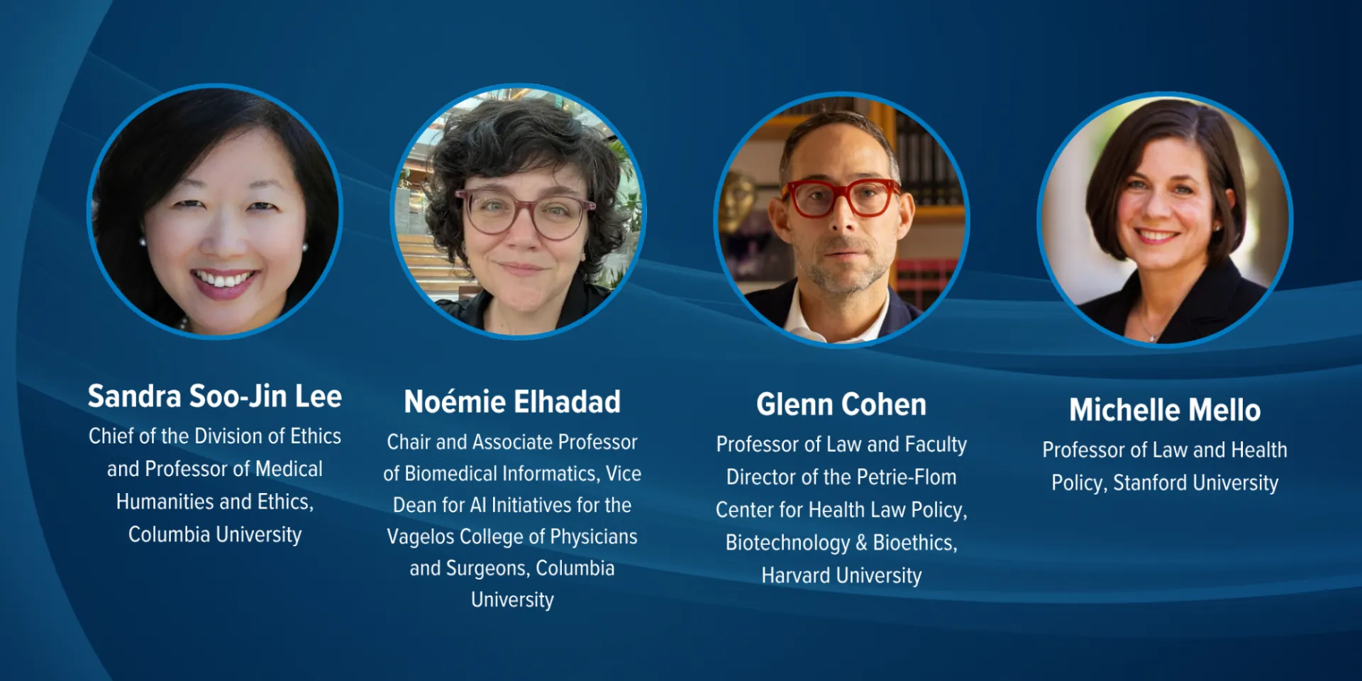 Speaker headshots and titles