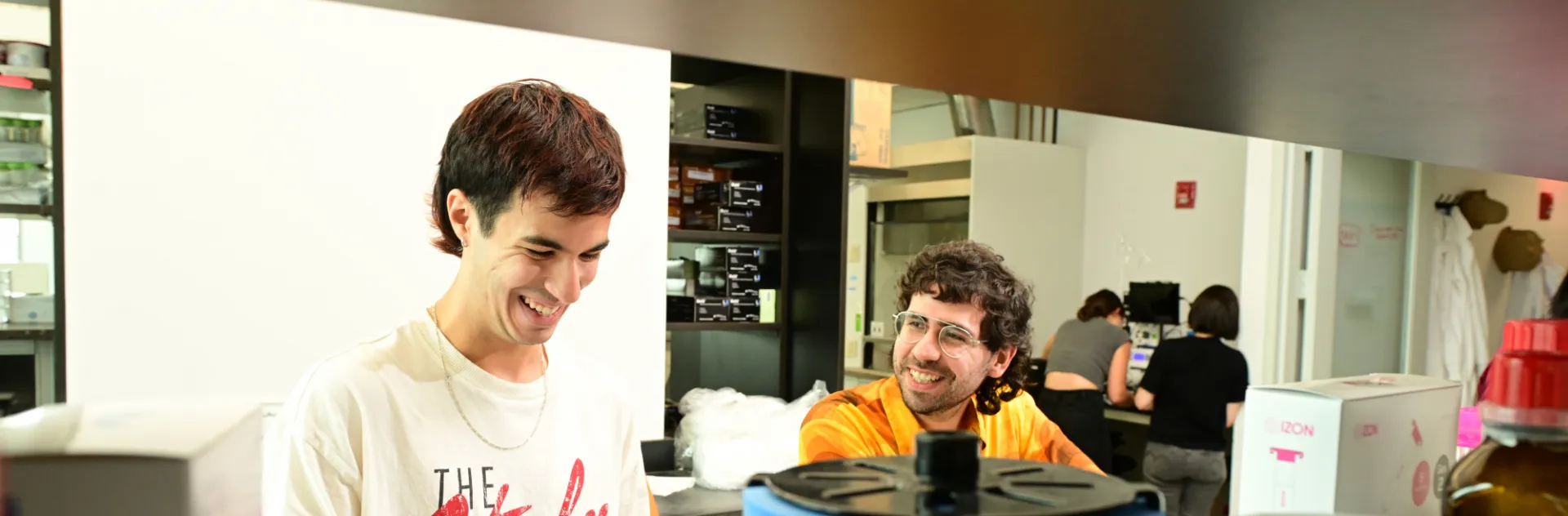 Columbia Engineer students in lab