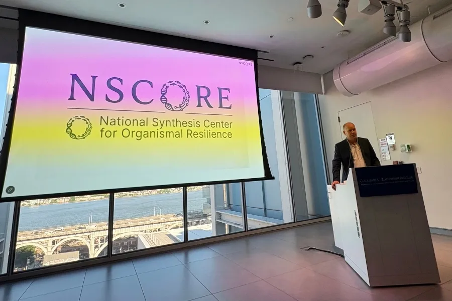 Dustin Rubenstein kicks off the NSCORE launch event on September 14, 2026. Image courtesy of Florence Hudson.