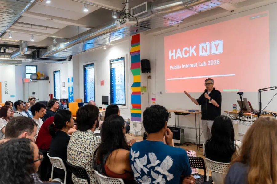 hackNY co-founder and DSI Core Member Chris Wiggins addresses the Summer 2026 cohort.