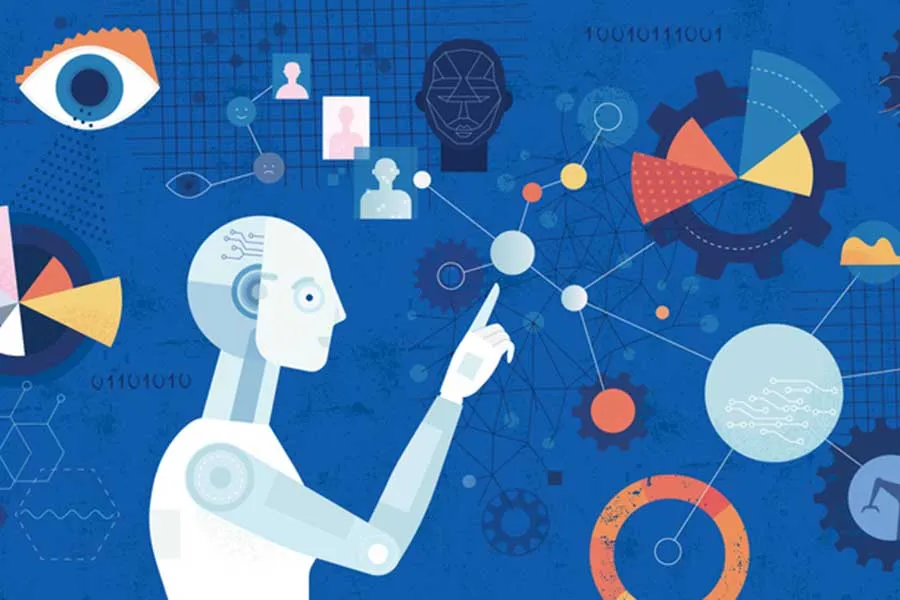 graphic of robot pointing in a graphic