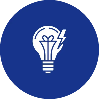 lightbulb with lightning bolt