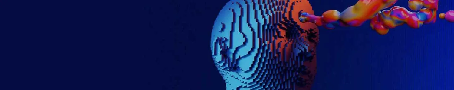 digital head with stream of colors coming out of it
