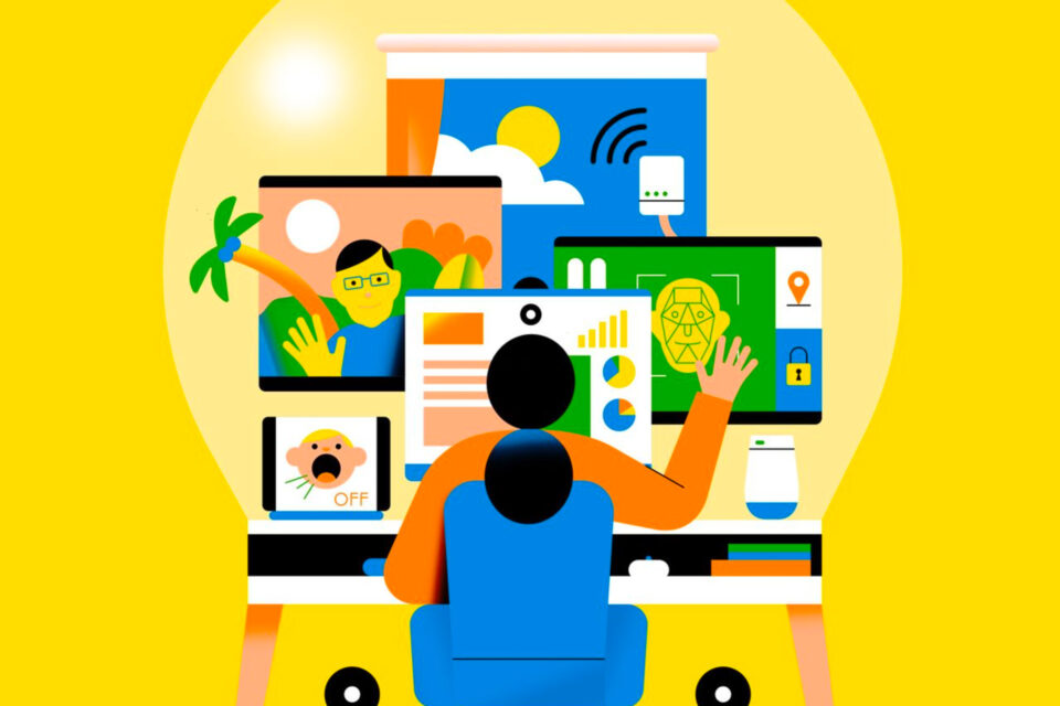 Wall Street Journal - Working from home illustration