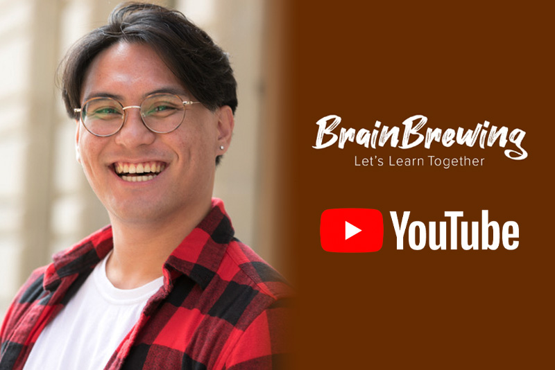 Brian Hernandez with his YouTube channel, Brain Brewing