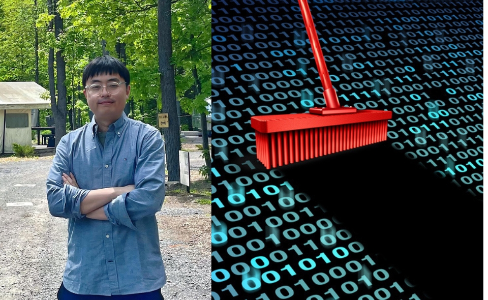 Zhongyuan Lyu image next to image of data being cleaned
